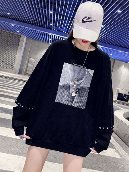 

2020 new plush thickened black sweater women european loose fashion trend