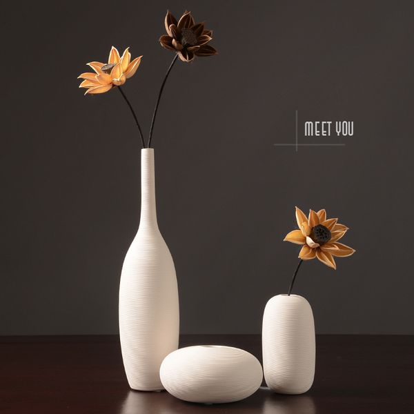 2019 novo chinês jingdezhen porcelana criatividade estilo moderno vasos branco vasos de cerâmica para casamento decoração de casa presentes 2 T200703
