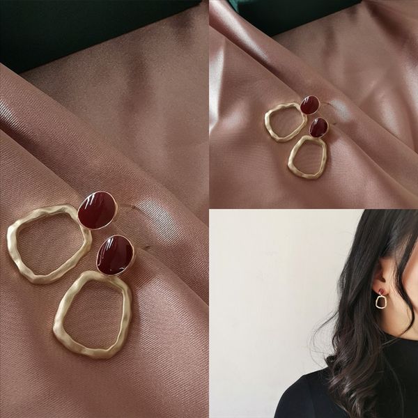 

rug shipping trendy european and american earrings sweet geometric mixed color styles popularresin channel earring, Golden