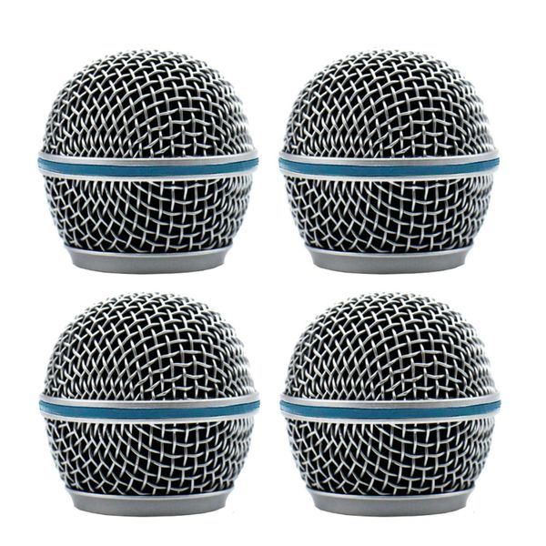 Wireless Microphone Metal Head Cover Compatible with Dynamic Mike Shure Beta58 Slx2 Series