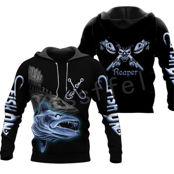 

tessffel new fashion animal marlin bass fishing harajuku casual pullover 3dprint zipper/hoodie/sweatshirt/jacket/mens womens s15 c1117, Black