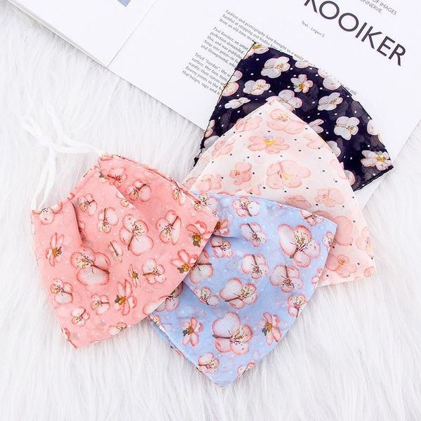 

factory mouth ladies ice thin silk sunscreen floral cycling spring summer breathable masks woman washable face mask dhb5