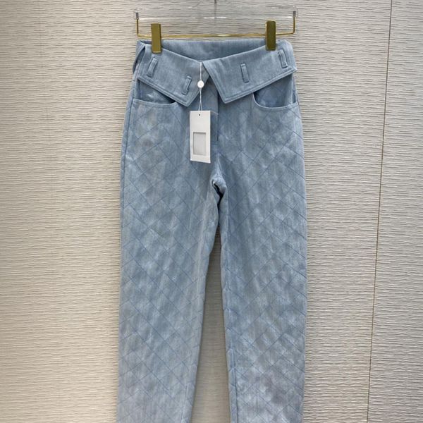 

2020 new spring&summer straight cotton women jeans with ringer hem y1214, Blue