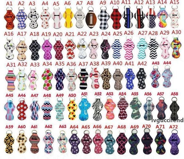 

182 colors pattern printing holder girl chapstick lipstick keychain for party favors valentines giftoutletizg2