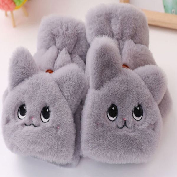 

cartoon clamshell outono inverno bonito doce mais veludo grosso quente e frio luvas 7n8p, Blue;gray