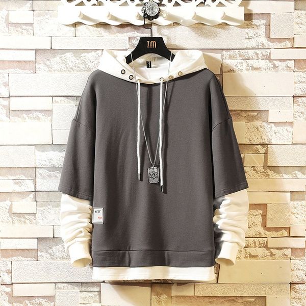 

2021 new mens sweatshirt autumn spring long sleeve sweatshirts hoodies men casual clothes plus size 5xl t0rq, Black