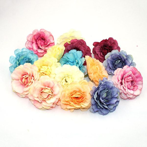 

10 pcs lot fleur artificielle 5cm soie printemps rose tte pour fte de mariage dcoration de la maison bricolage couronne cadea wmtnac