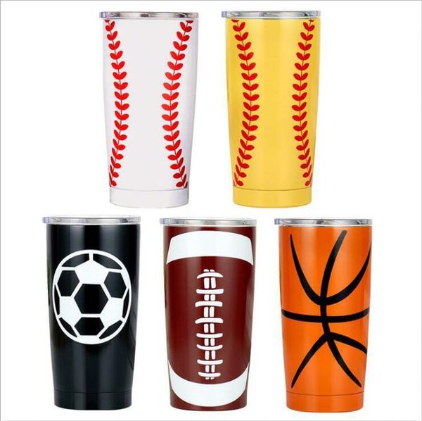 

baseball travel car beer vacuum insulated cups double stainless steel tumbler softball basketball footbal mug blsk316 dhe30