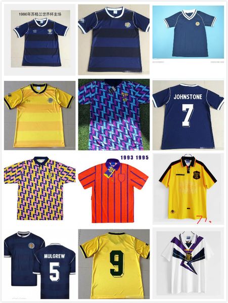 

1982 1986 1993 1995 1998 scotland retro soccer jerseys world cup 93 94 95 96 dalglish strachan miller souness hansen george football shirt, Black;yellow