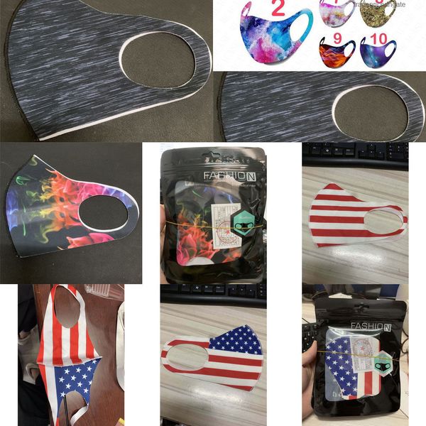 

summer mask printed tie-dye camouflage flag face fashion breathable dustproof protec i9hh