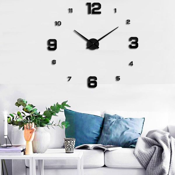 

2020 large 3d acrylic modern design digital wall clock clock home decor living room quartz ing