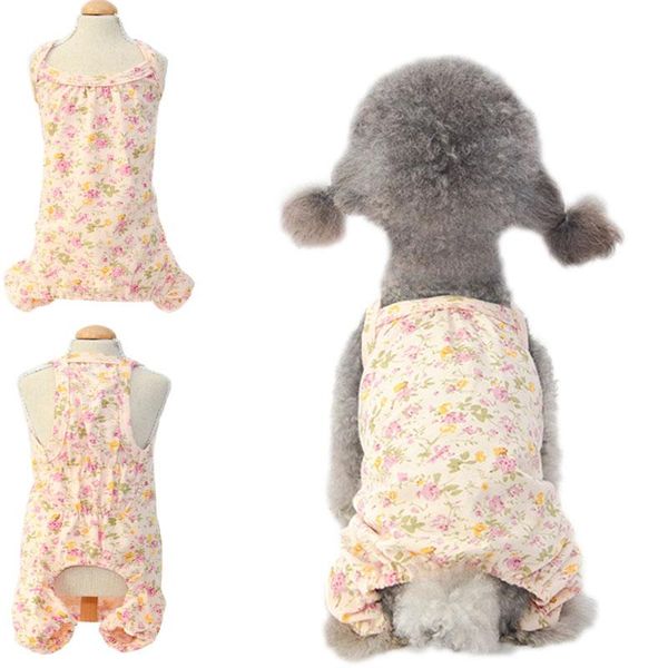 

женский pet dog pajamas floral 4 ногосняжка pjs комбинезон мягкая хлопчатобумажная одежда жилет рубашка летняя косцензита ночной одежда обра