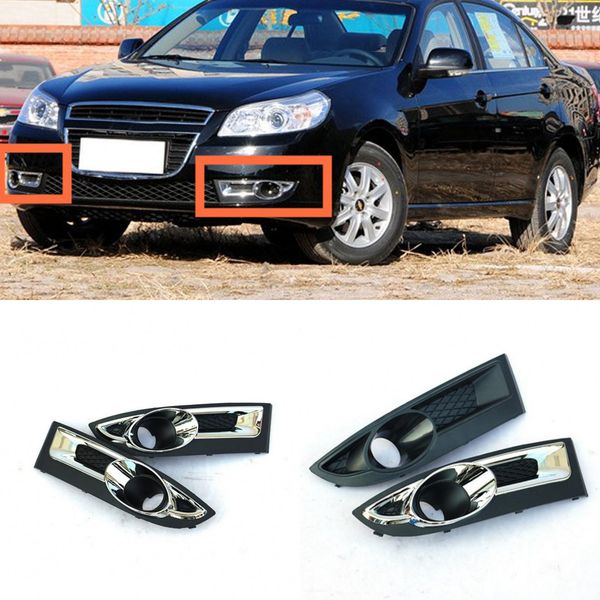 

2pcs kit car new black front left + right bumper fog light lamp cover grille fit for chevrolet epica 2010-2012