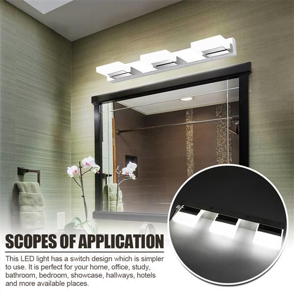 

12w four lights acrylic wall lamp bathroom lamp white light silver grade material waterproof wall lamps wholesale