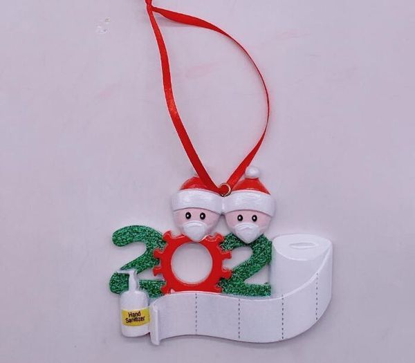 

ornament white quarantine of family 1-7 fedex 2020 decoration diy name hard resin christmas tree decors pandemz4hy