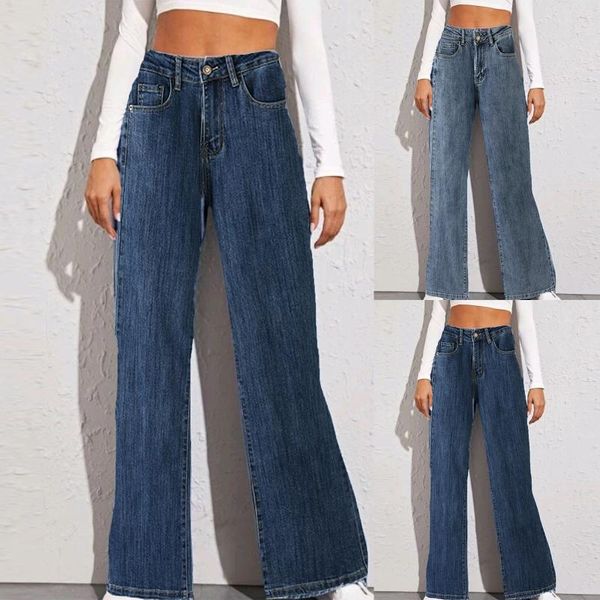 

women's jeans 2021 fashion autumn and winter european flared high waist stretch horn women slim long legs solid color, Blue