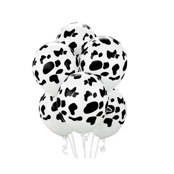 

10 black white cow spotted printed farm animal latex balloon party decor 12inch birthday home decorations