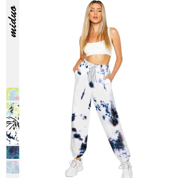 

digital dye new printing women's tie casual sports street fashion brand loose harem pants, Black;gray
