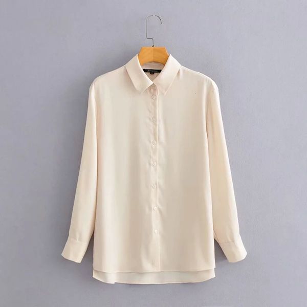 

new 2021 spring summer satin blouse long sleeve womens and blouses vintage women shirts blusas roupa feminina, White