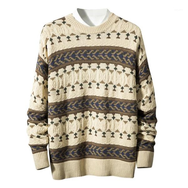 

2019 fashion men long sleeve pullovers knitted sweater o-neck printing long sleeve warm pullovers male sweaters big size clothes1, White;black