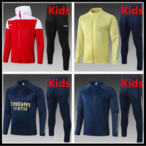 

2020 2021 kids survetement jacket training suit soccer tracksuits ceballos henry pepe children tracksuit football jacket tracksuit set, Black