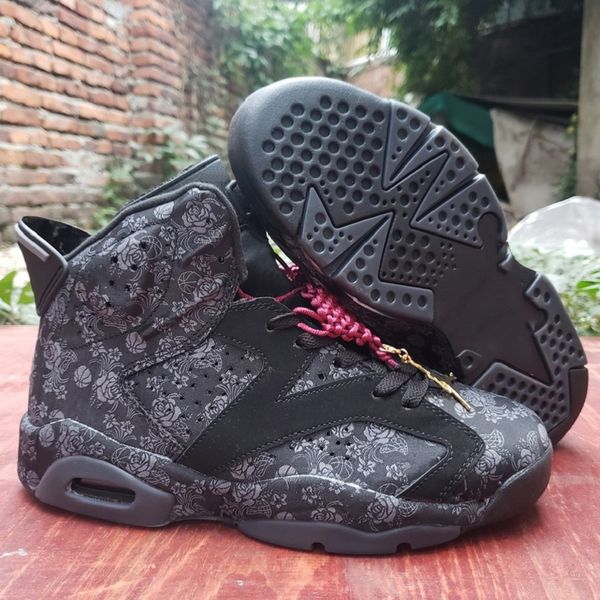 

grateful jumpman6 sd wmns singles day mens basketball shoes 6s peony flower black cny metallic gold men zapatos trainers db9818-001 us7-13, White;red