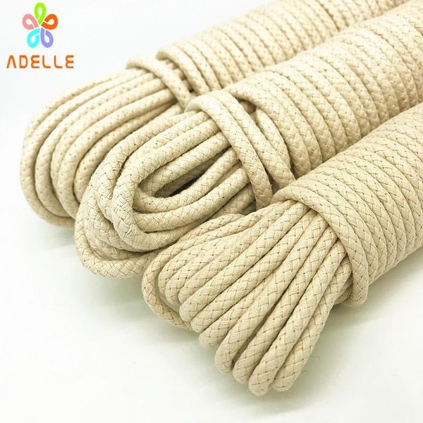 

4/5/6/8mm*25m braided waxed cotton rope thick strong stretch flagpole pulley line clothes rope bondage, Black;white