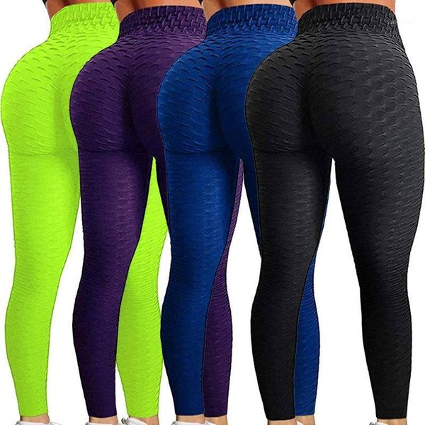 

yoga outfits pants fitness sports leggings jacquard female running trousers high waist tight pants1, White;red