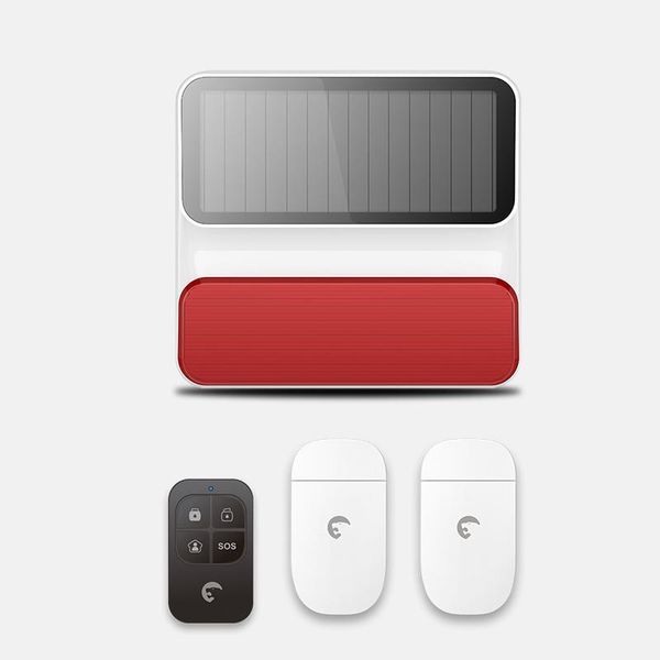 

wireless outdoor solar powered strobe siren home security alarm works with door sensor motion detector1