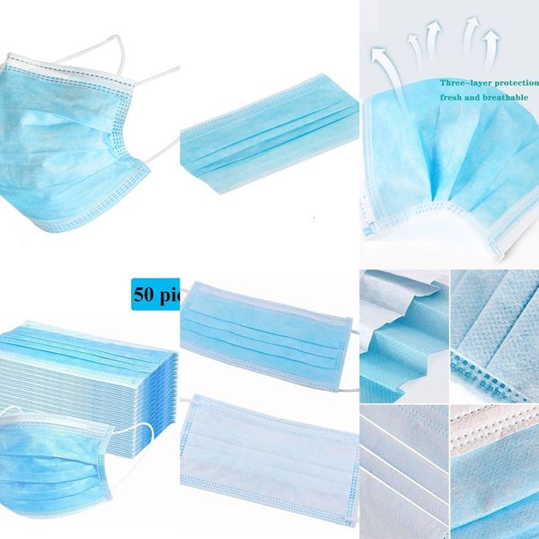 

dx7earloops disposable 3-layer face with masks thick for salon home use comfortable dust-proof mask