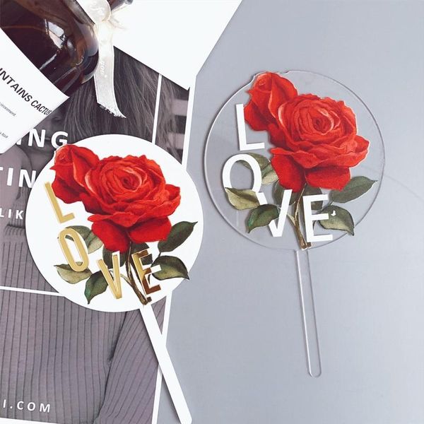 

ins valentine's day acrylic cake er rose "love "wedding cake decorations for valentine's day wedding party supplies