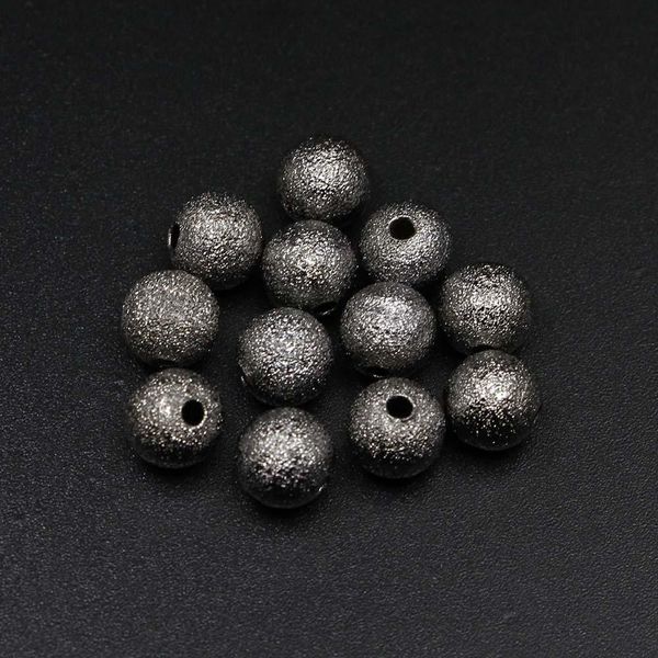

100pcs lot 4 6 8 10 12mm gold round copper spacer beads frosted ball end seed beads for necklace bracelet jewelry making h jllexr, Silver