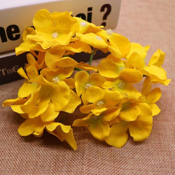 

5шт много удивительного красочного декоративного цветка для свадебной вечеринки роскошная искусственная гидрангия шелковый diy украшение цве