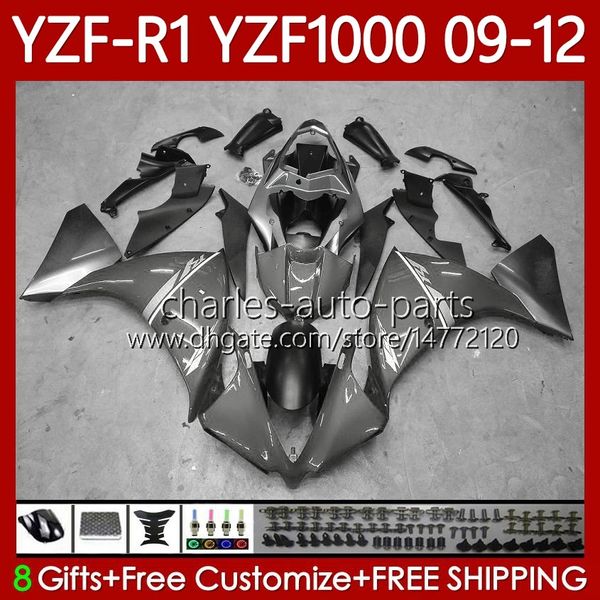 Bodywork Kit für Yamaha YZF-R1 YZF R1 1000 CC YZF-1000 09-12 Körper 92NO.147 YZF1000 YZF R Glossy Grey 1 2009 2010 2011 2012 1000cc YZFR1 09 10 11 12 Motorradverkleidung