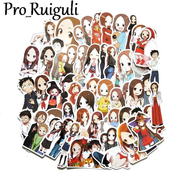 

45pcs teasing master takagi san children stickers skateboard guitar suitcase girls waterproof scrapbooking sticker kids graffiti wmtbcx