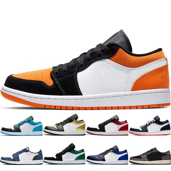 

basketball shoes low shoes 1 1s orange laser blue gold toe black toe obsidian midnight navy grey toe sneakers sports shoes
