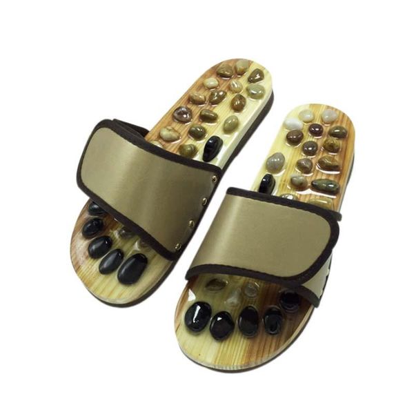 

Women's Summer Foot Massage Slippers Cobblestone Indoor Slippers Couple Acupoint Massage Ladies Health Shoes, Black