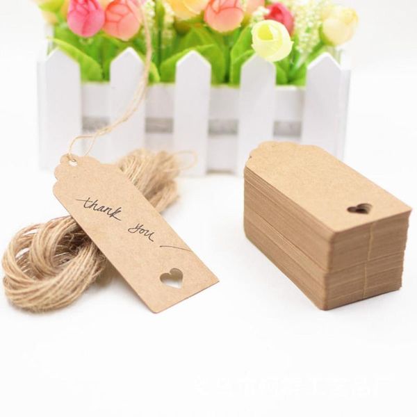 

retro kraft paper tags diy craft label love heart hole hanging ornaments1
