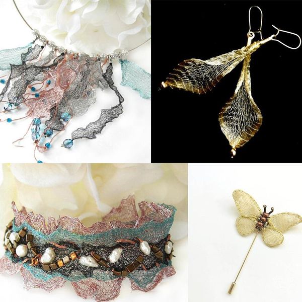 

один метр 1,2 см ширина гибкая медная проволочная сетка для изготовления ожерелья choker, серьезные аксессуары ювелирные изделия 9 цветов bb