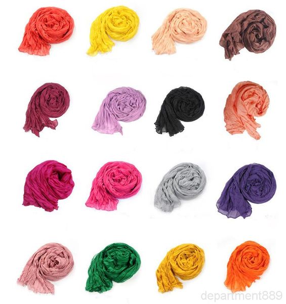 

women scarfs voile solid color scarf plicated neckerchief summer neck shawl wrap beach head scarves stole bandana headscarf sarong dhb3070