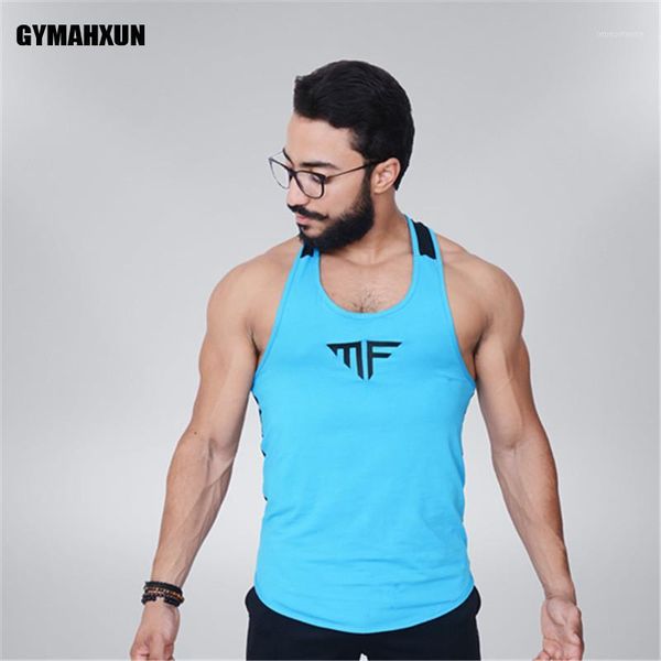 

new mens sleeveless tank splice printing male tank gyms bodybuilding undershirt sportswear fitness men1, White;black