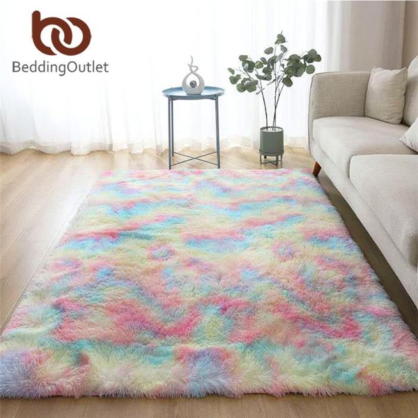 

carpets beddingoutlet colorful carpet for living room shaggy bedside rug rainbow soft plush floor mat fluffy bedroom area home decor