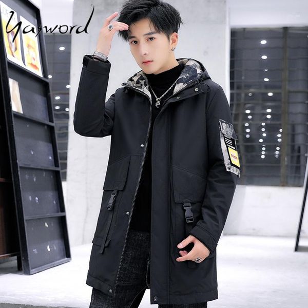 

yasword trench coat men autumn winter mens brand jacket windbreaker male overcoat casual solid slim collar coats outwear1, Tan;black