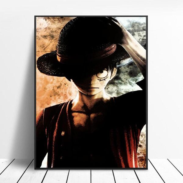 

straw hat luffy art canvas poster home decoration painting no frame