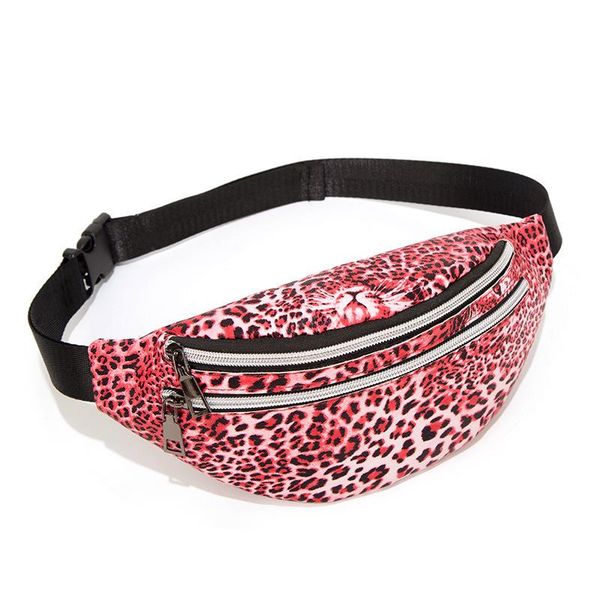 

leopard adjustable belt waist packs chest bag women zipper waterproof pu leather bum bags travel sprots purse pouch fanny pack