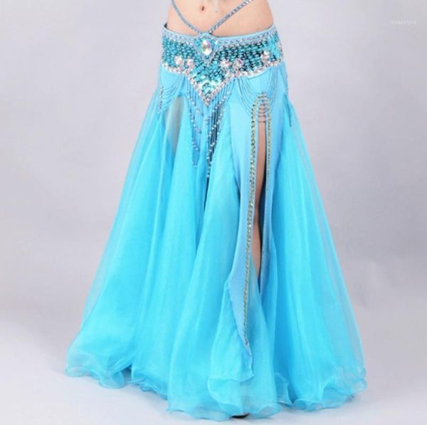 

2021 new belly dancing clothes professional long fish tail skirts wrapped skirt women sequins belly dance skirts without belt1, Black;red