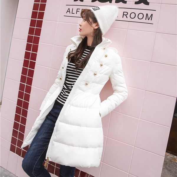 

women's down jacket winter new fashion korean slim was thin swing down long white 90% duck jacket coat puff a word parkas, Black