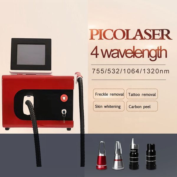 

portable four lens pico second laser picosur pigment removal q switched nd yag laser picosecond laser tattoo removal spot removal machine, Black
