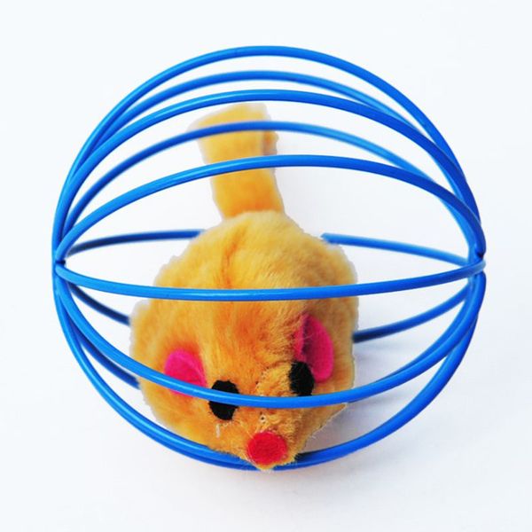 

iron mouse cage pet play chew and scratch toy cat color random