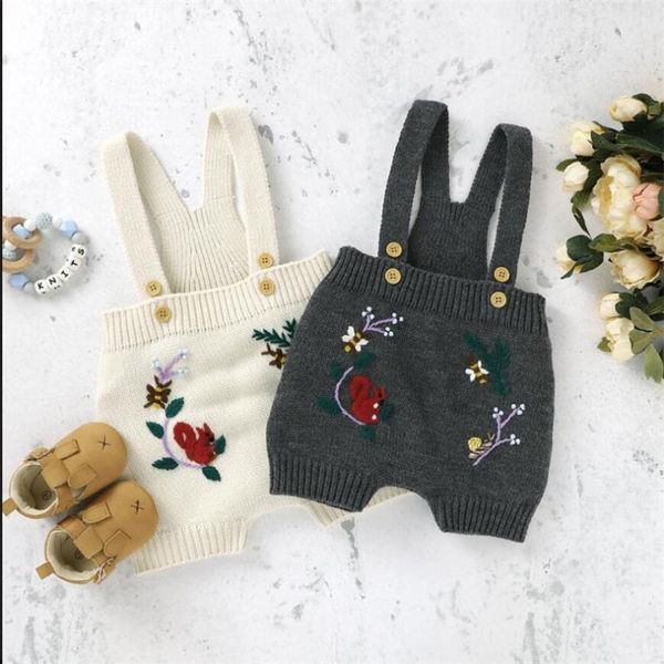 

jumpsuits knitted baby romper born clothes flower infant jumpsuit girl boy overalls girl1, Blue